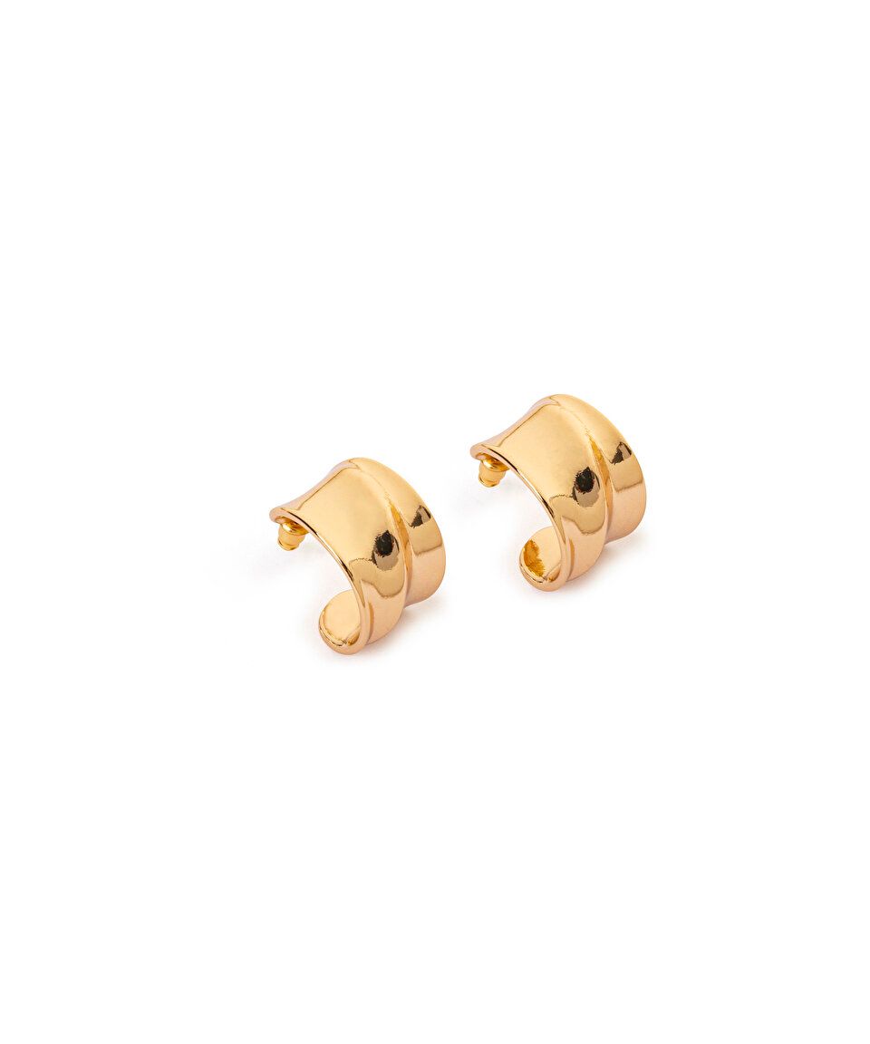 Gold color earring with black stones, neoclassicism