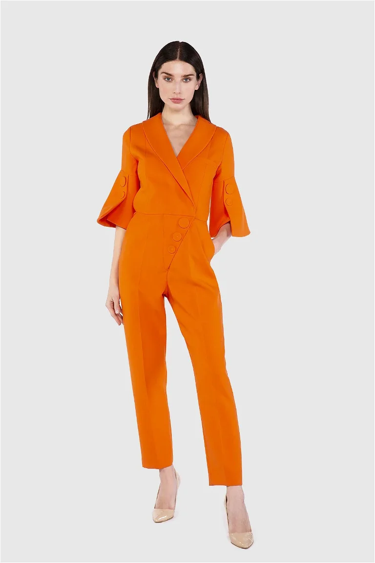 Carrot Ankle Length Orange Jumpsuit