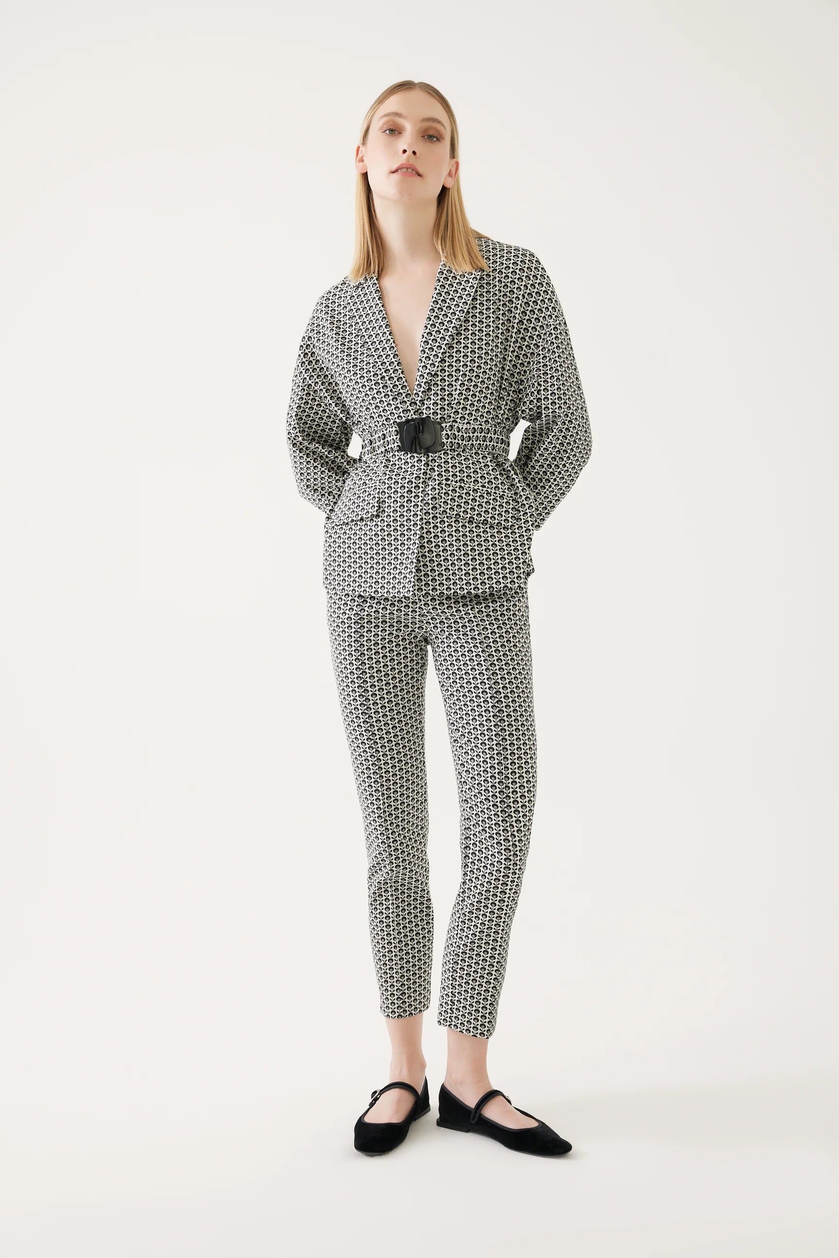 Patterned Collar Jacket and Pant