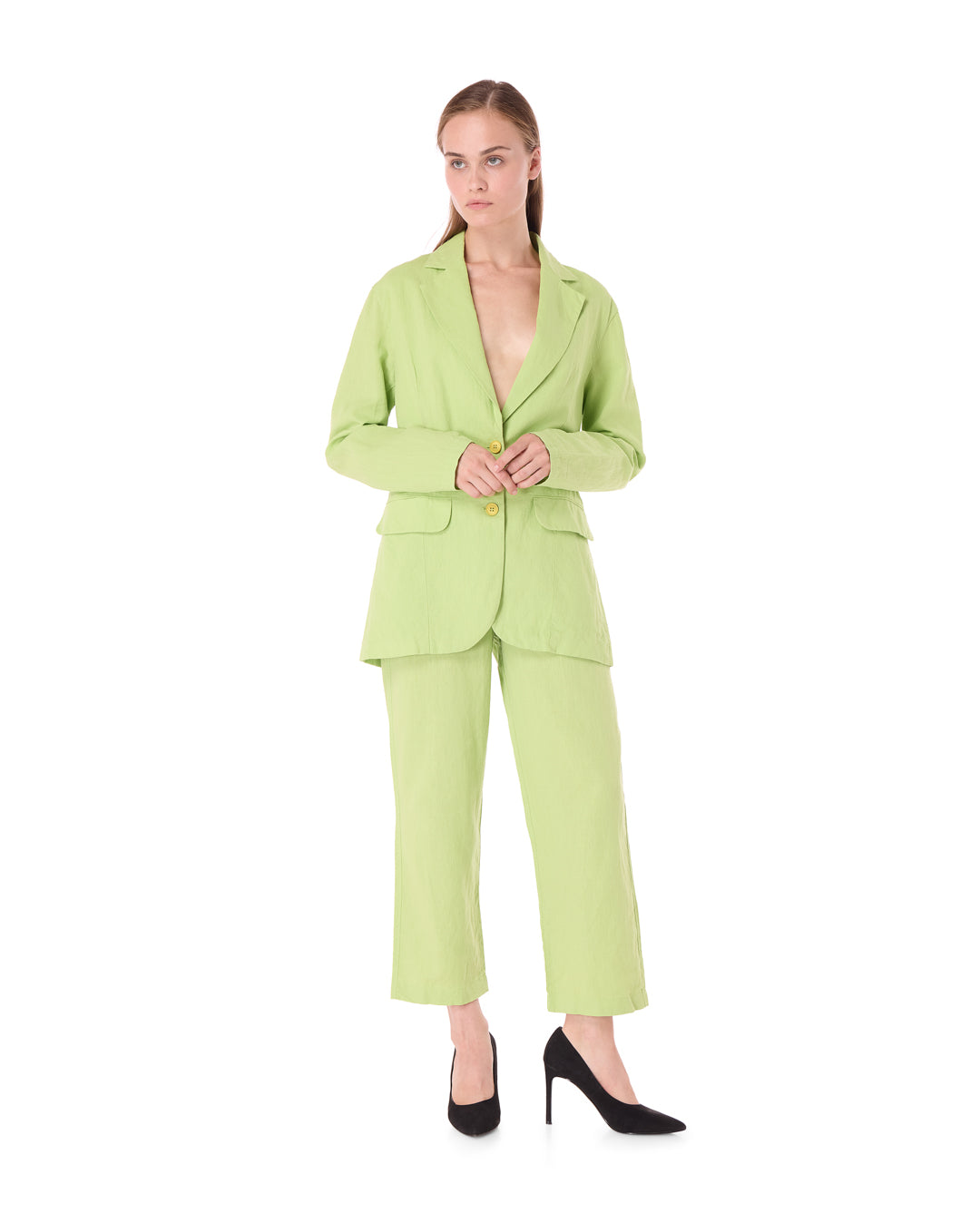 Neon Green Linen Suit