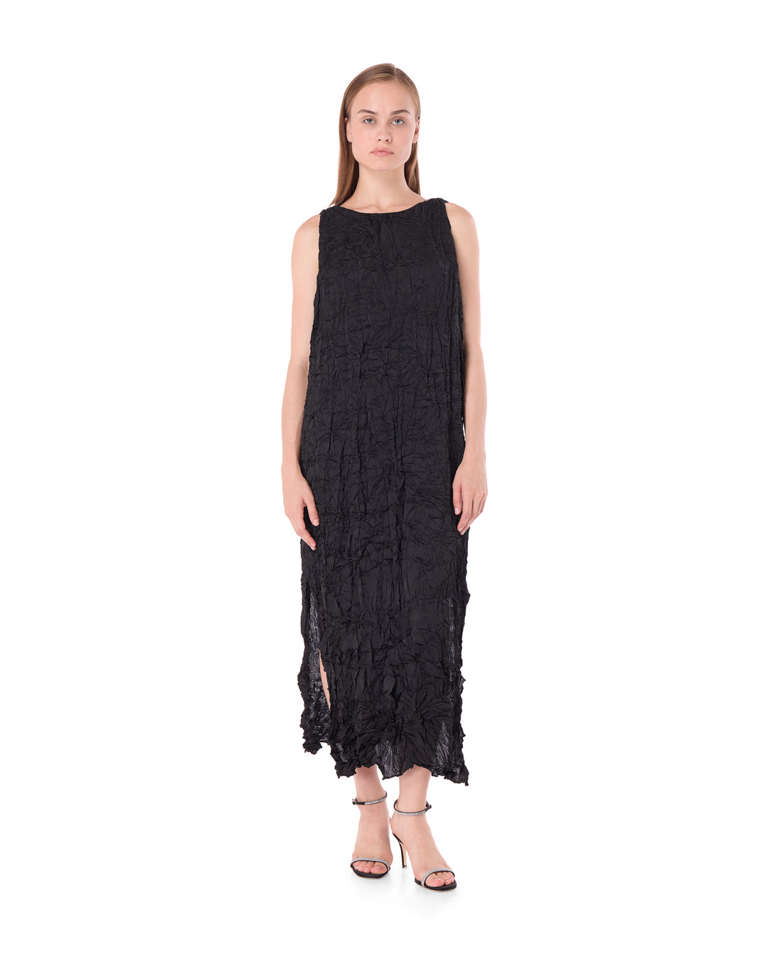 Black Corrugtion Maxi Dress