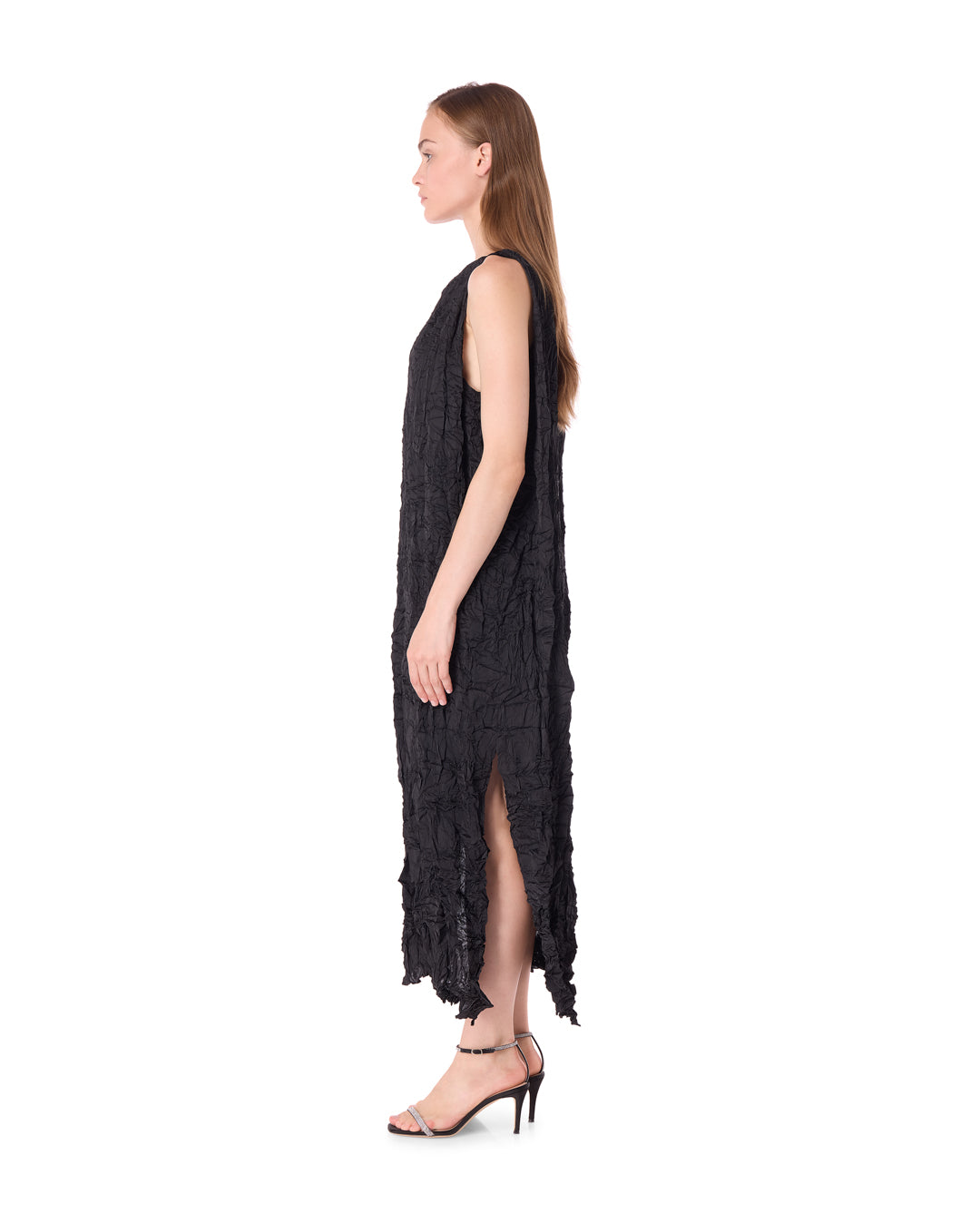 Black Corrugtion Maxi Dress