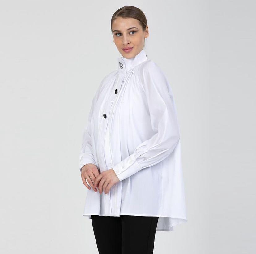 White Shirt With Metal Buttons